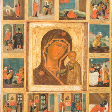 Ikona Kazanska Matka Bozia s klejmami